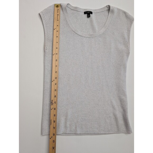 Talbots Sleeveless Silver Metallic Sweater Small Petite - Picture 6 of 8